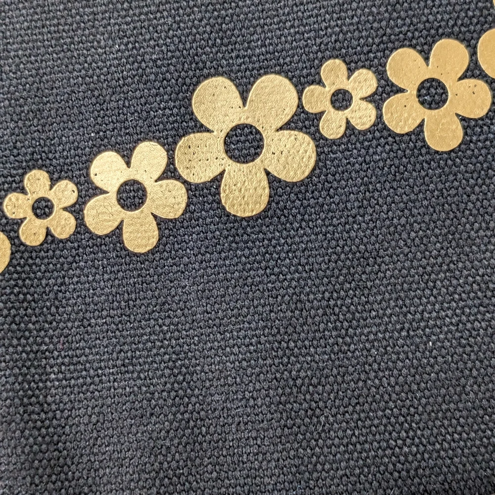 Marc Jacobs Daisy NWT canvas Floral tote bag black gold - Picture 8 of 12